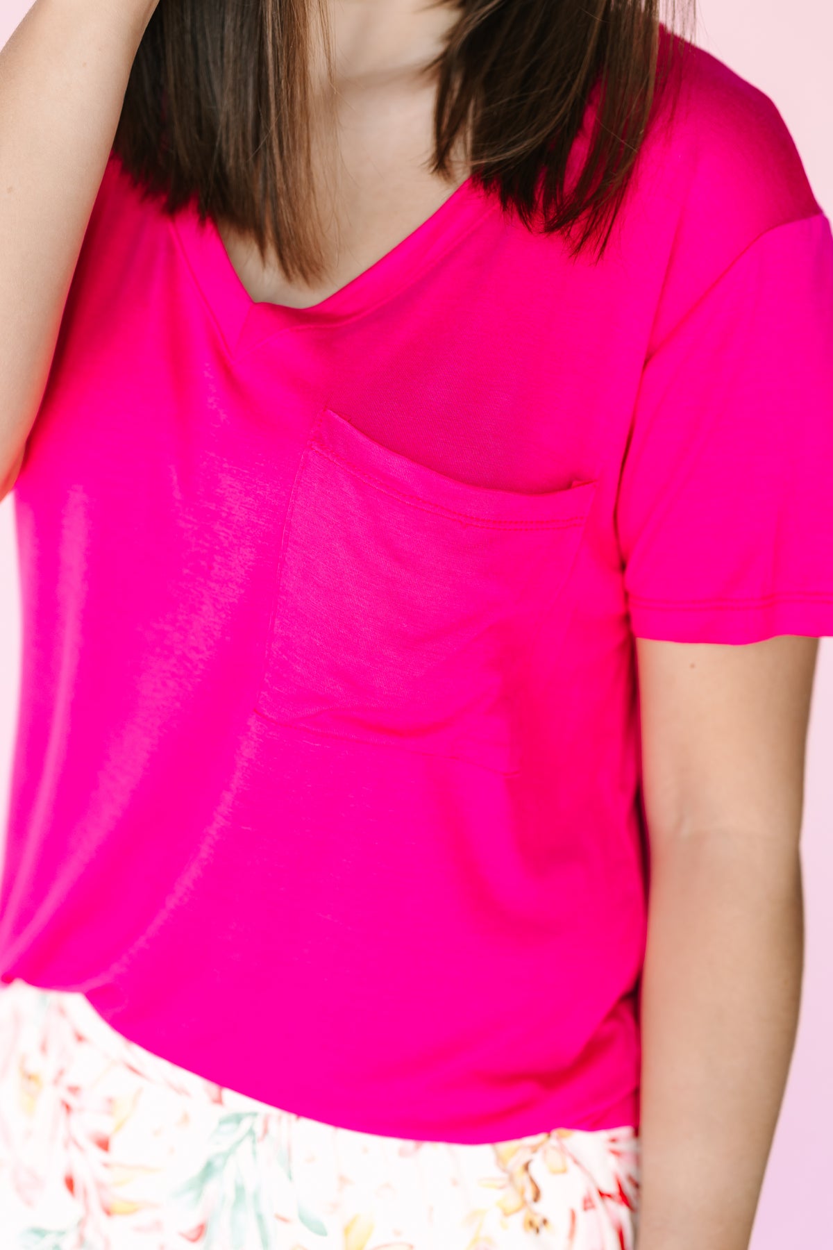 Fuchsia Knit Tee