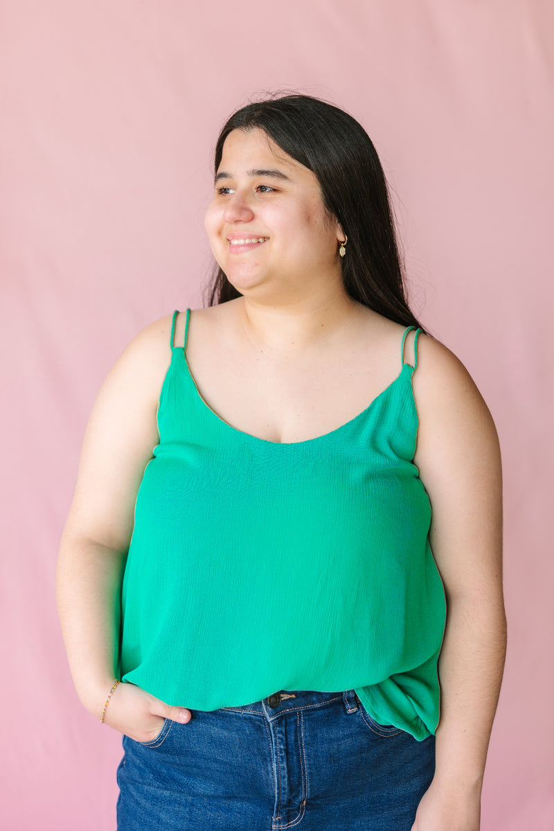 Kelly Green Crinkle Cami