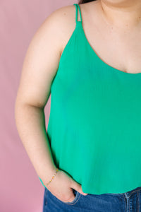 Kelly Green Crinkle Cami