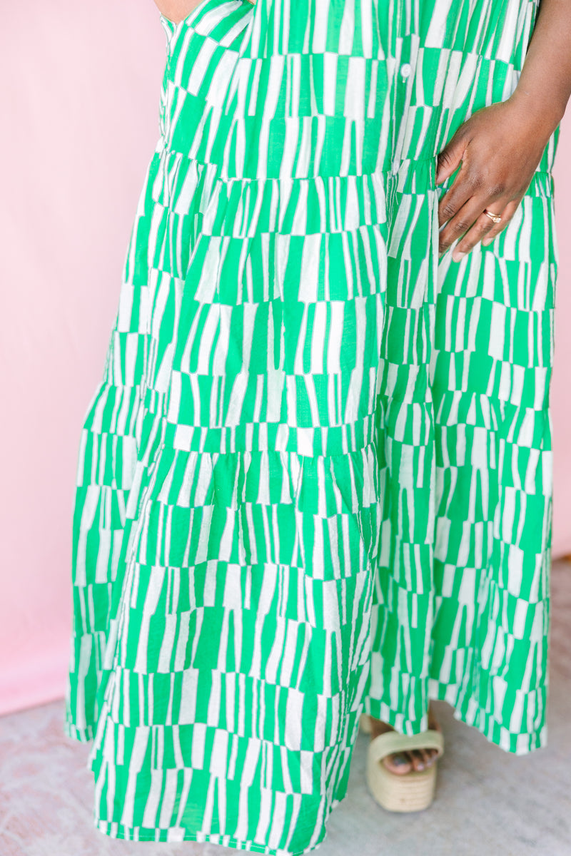 Green Button Down Sundress