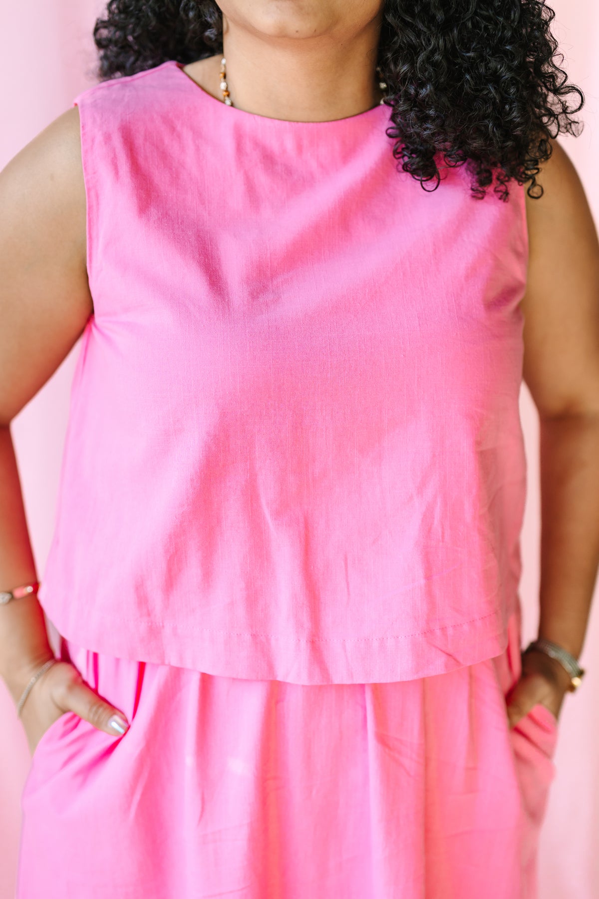 Pink Tank Midi Dress