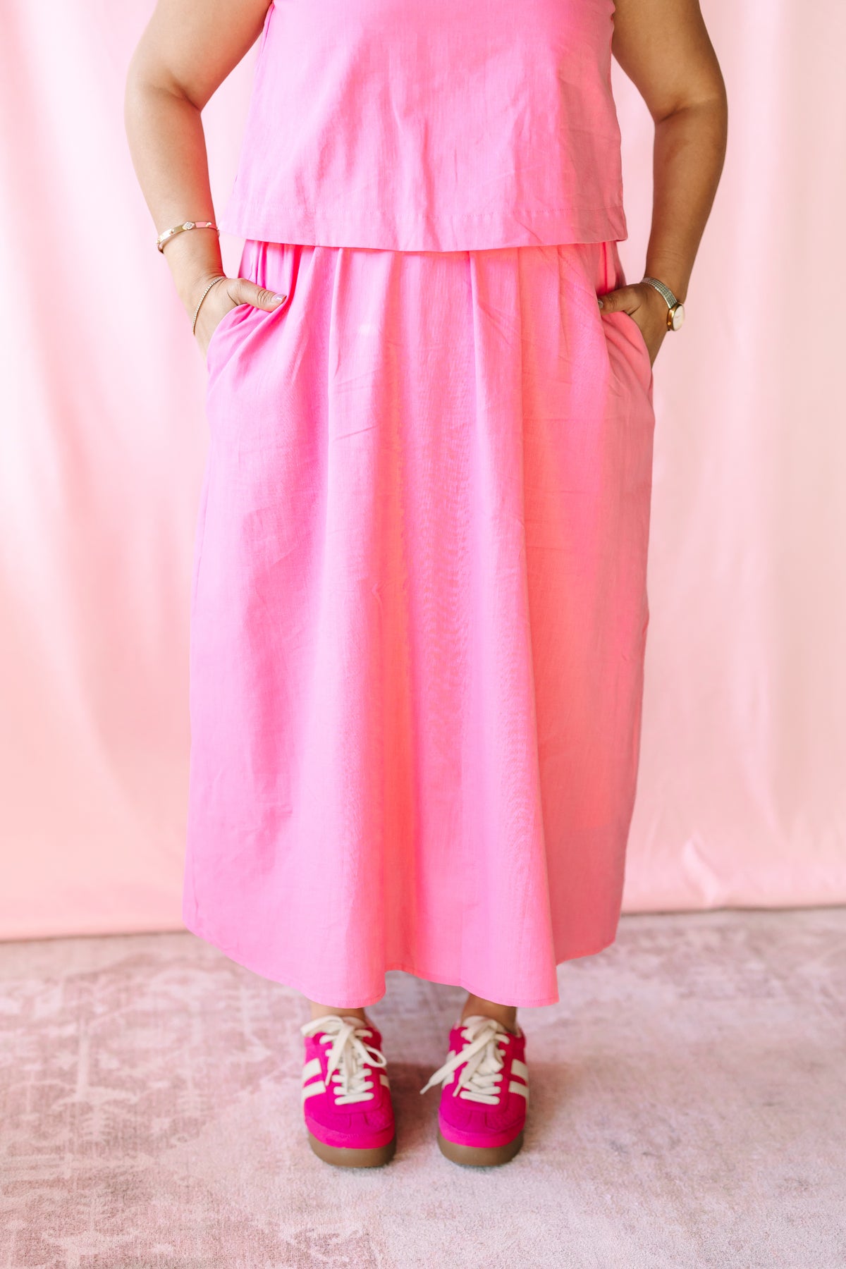 Pink Tank Midi Dress