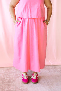 Pink Tank Midi Dress