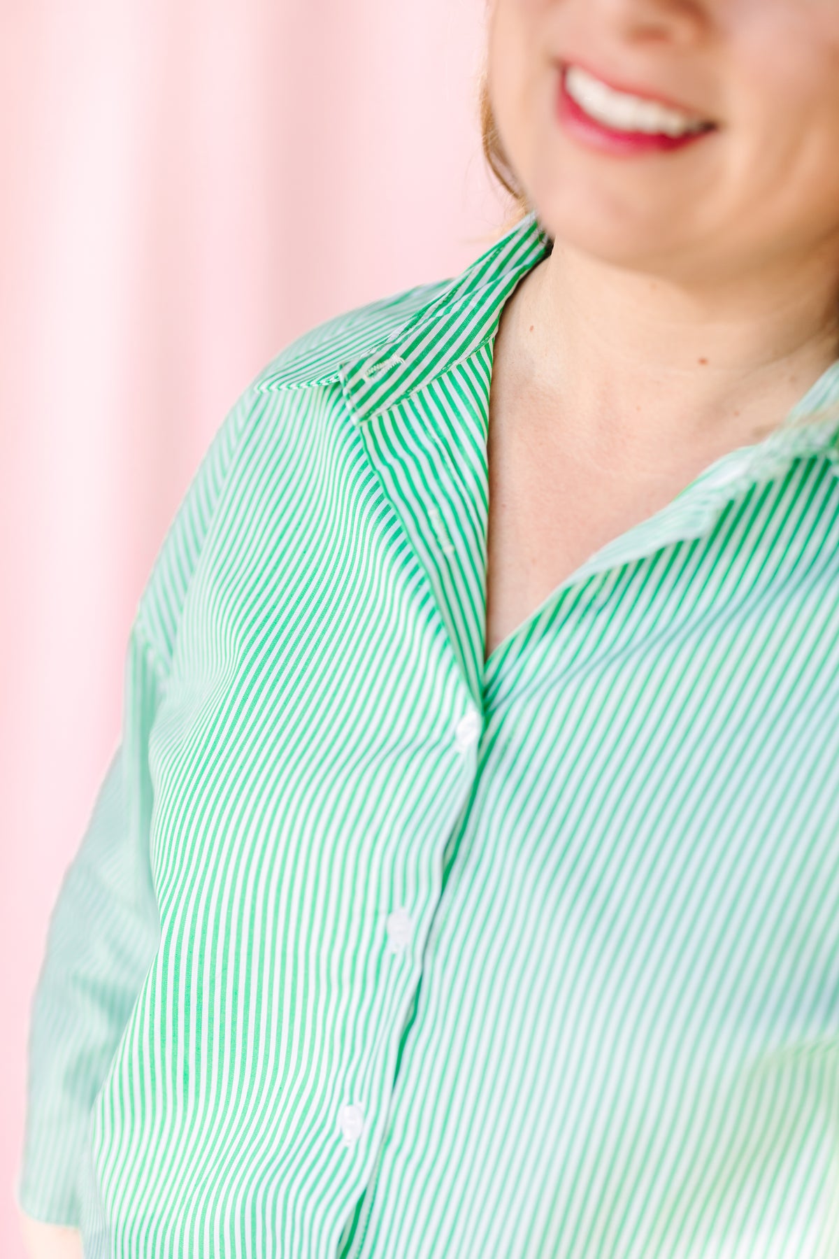 Green and White Striped Set