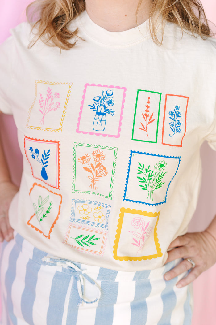 Floral Stamps Graphic Tee