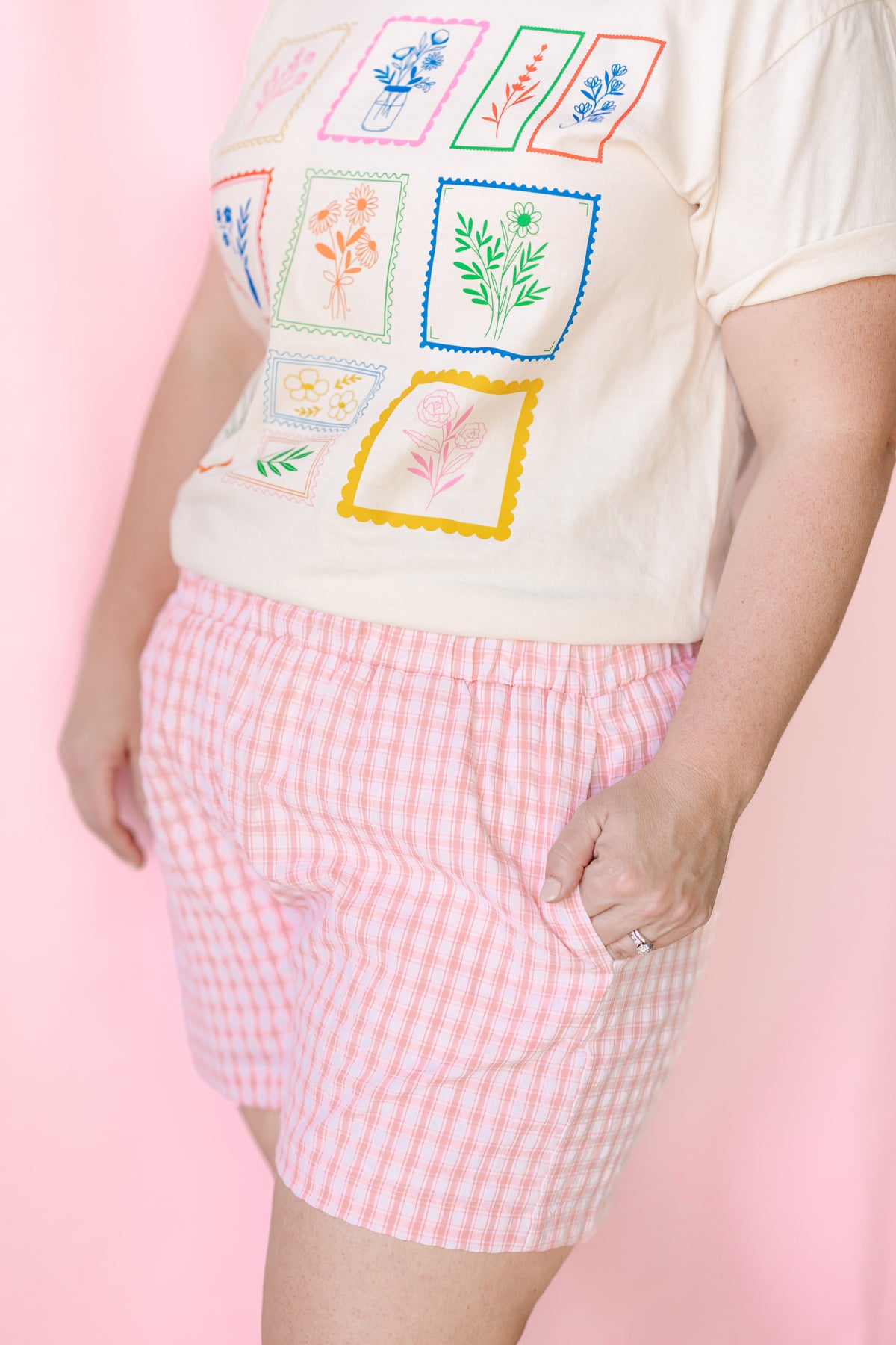 Pink Plaid Shorts