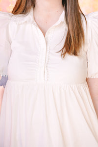 White Button Up Midi Dress