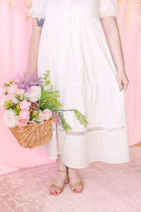 White Button Up Midi Dress