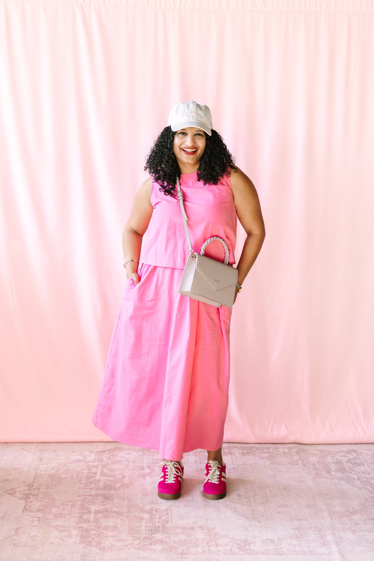 Pink Tank Midi Dress