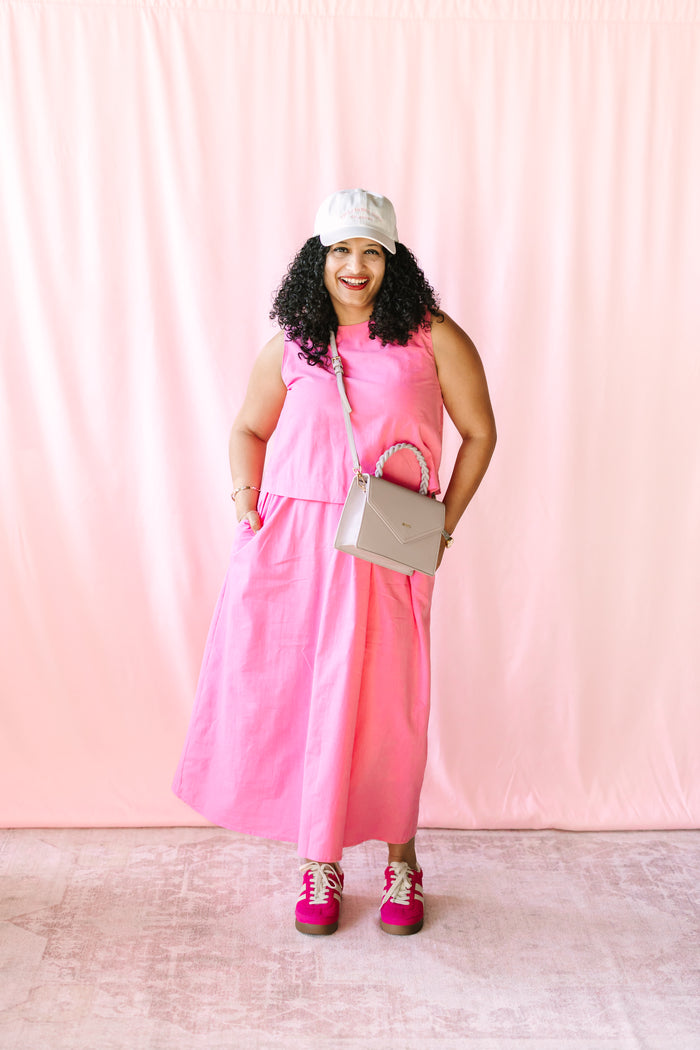 Pink Tank Midi Dress