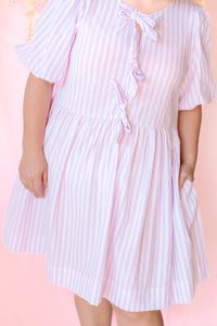 Lavender Striped Mini Dress