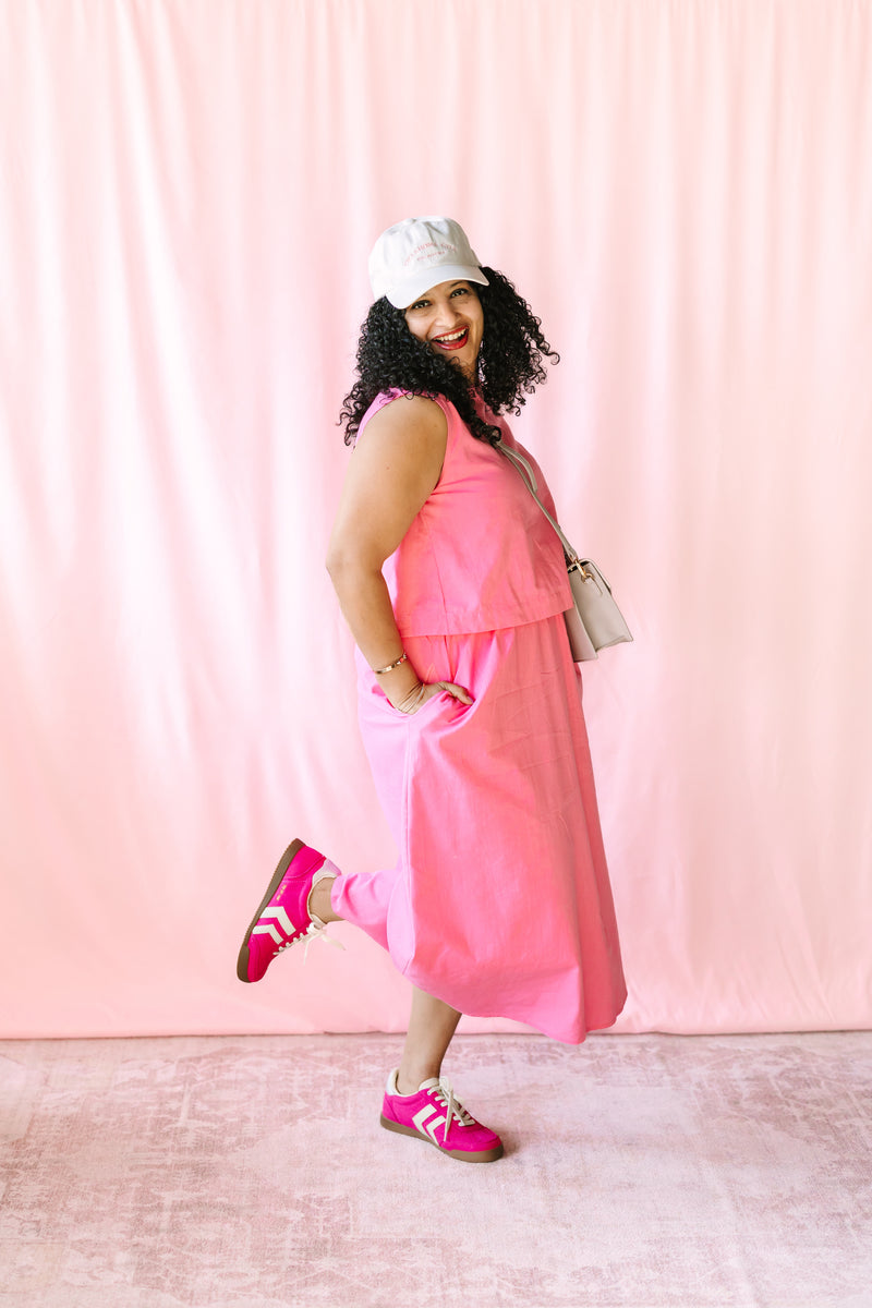 Pink Tank Midi Dress