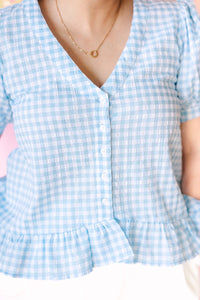 Blue Gingham Blouse