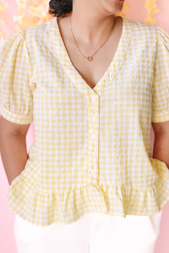 Yellow Gingham Blouse