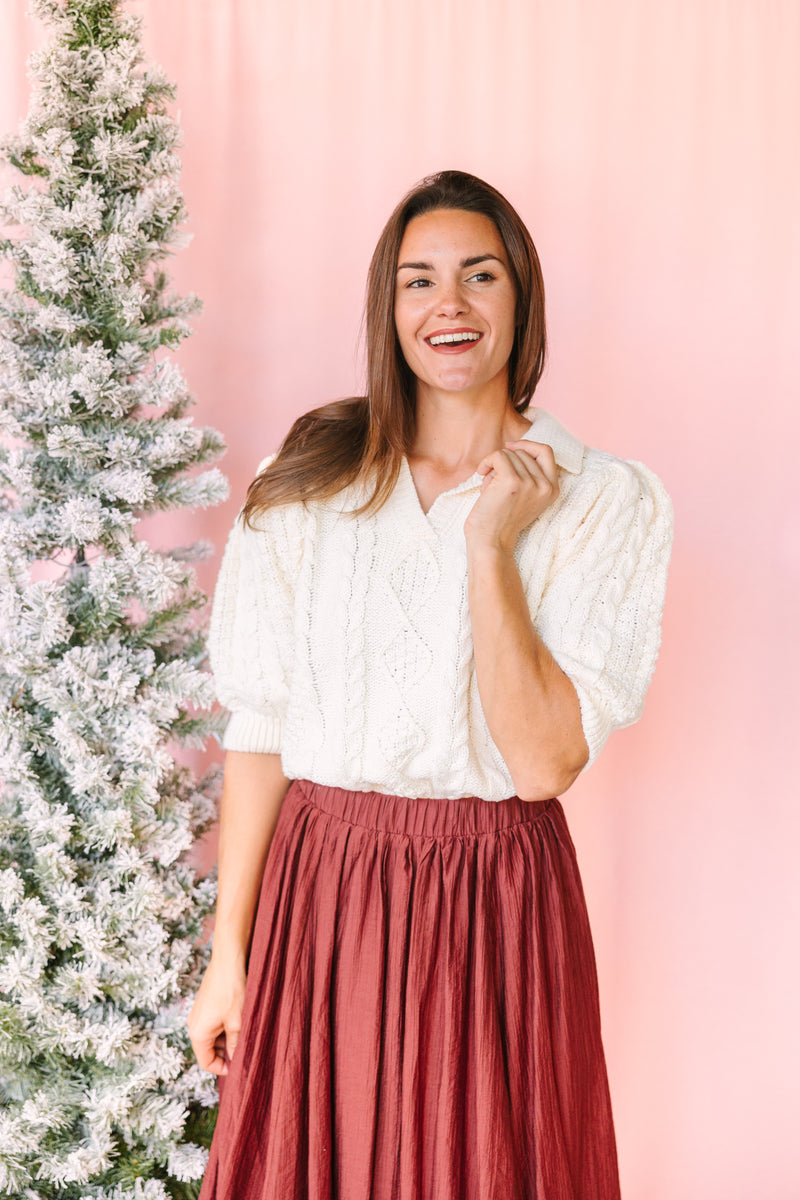 Ivory Cable Knit Sweater