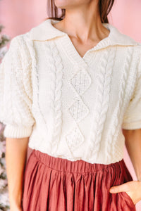 Ivory Cable Knit Sweater