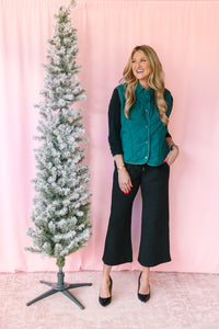 Teal Quilted Puffer Vest