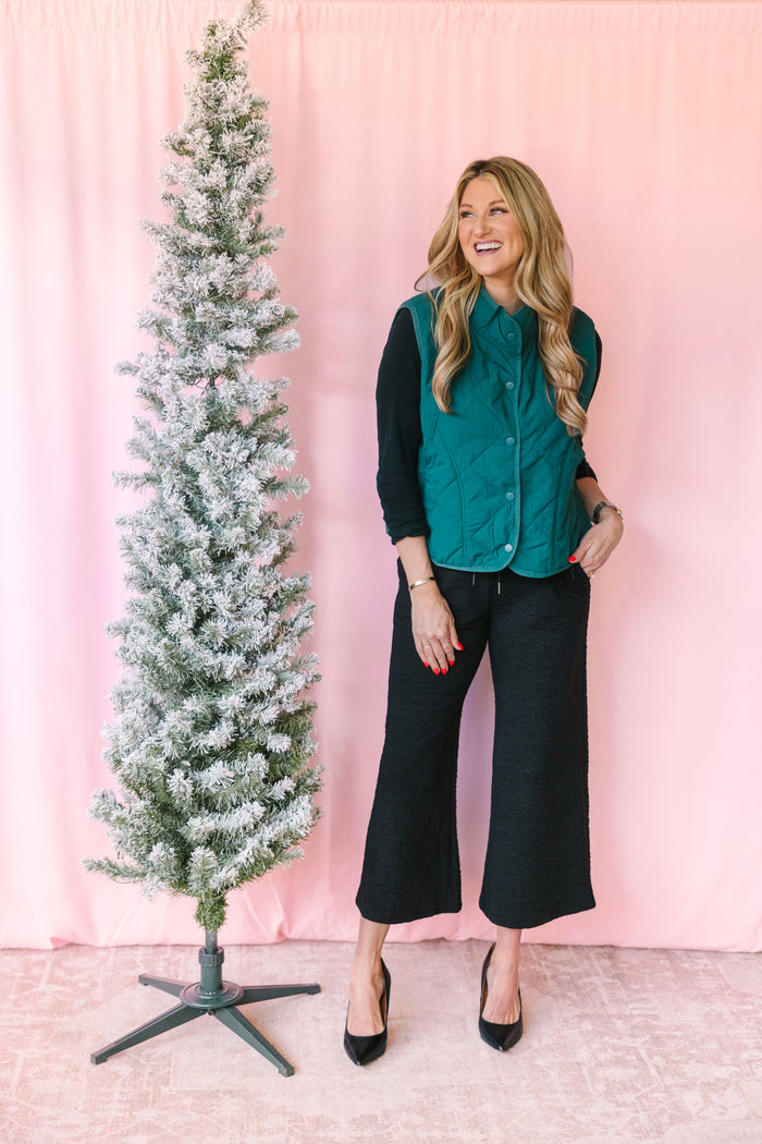 Teal Quilted Puffer Vest