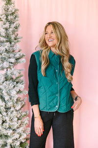 Teal Quilted Puffer Vest