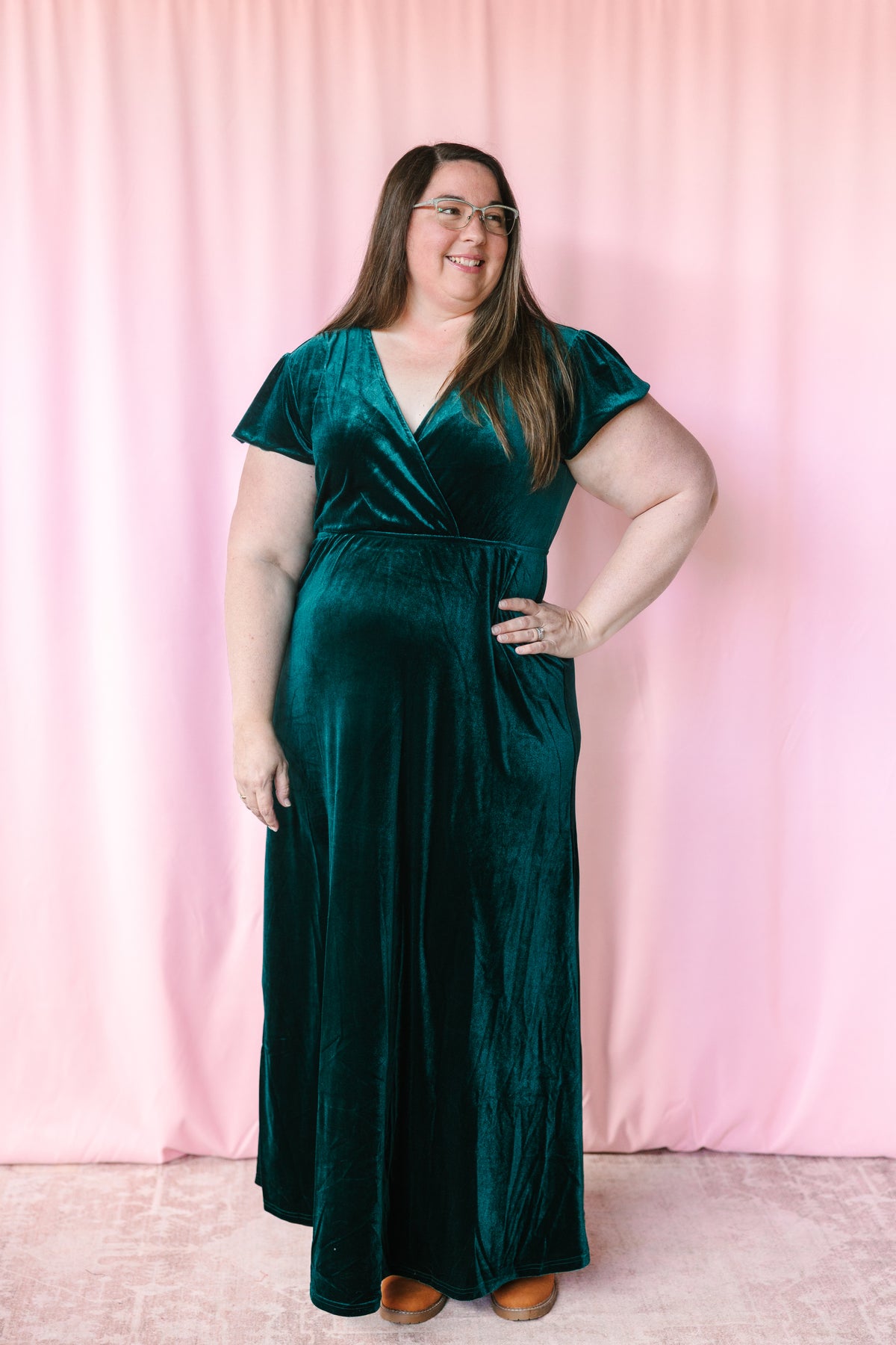 Forest Velvet Maxi Dress