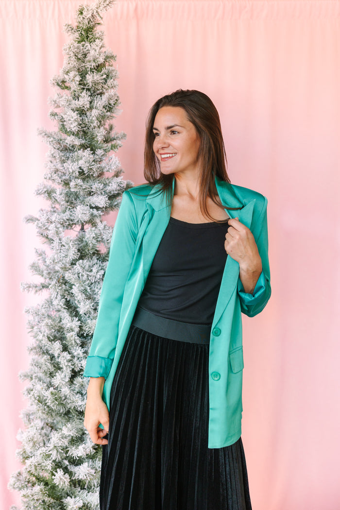 Black Velvet Pleats Skirt