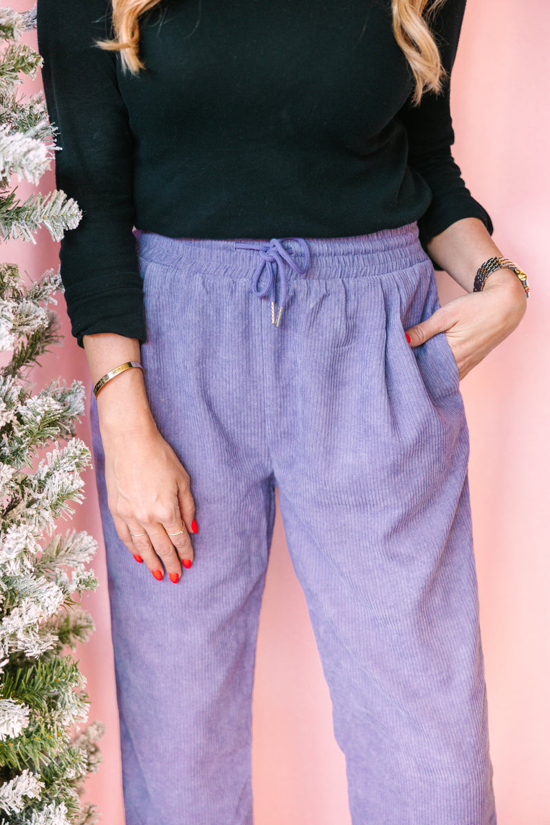 Purple Corduroy Joggers