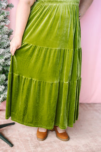 Moss Velvet Midi Dress