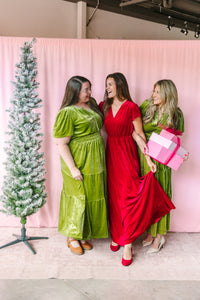 Moss Velvet Midi Dress