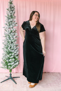 Black Velvet Maxi Dress