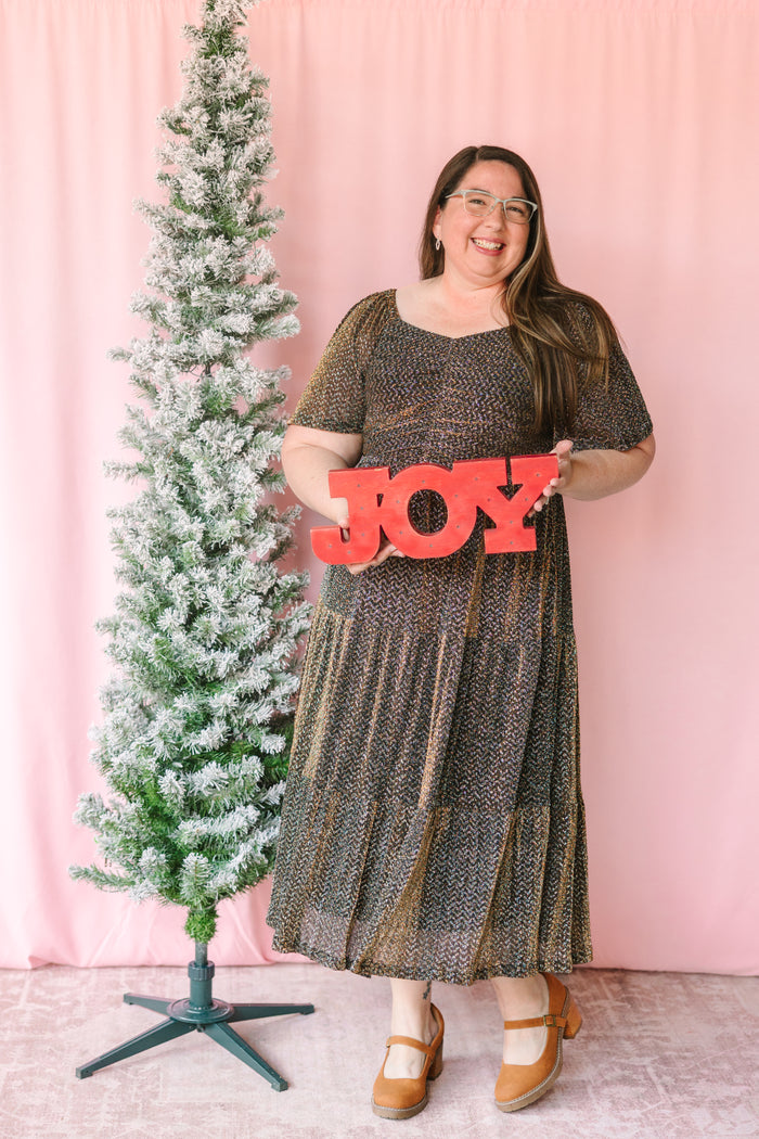 Black Metallic Textured Dress