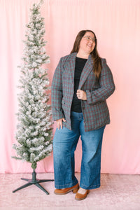 Navy Houndstooth Blazer