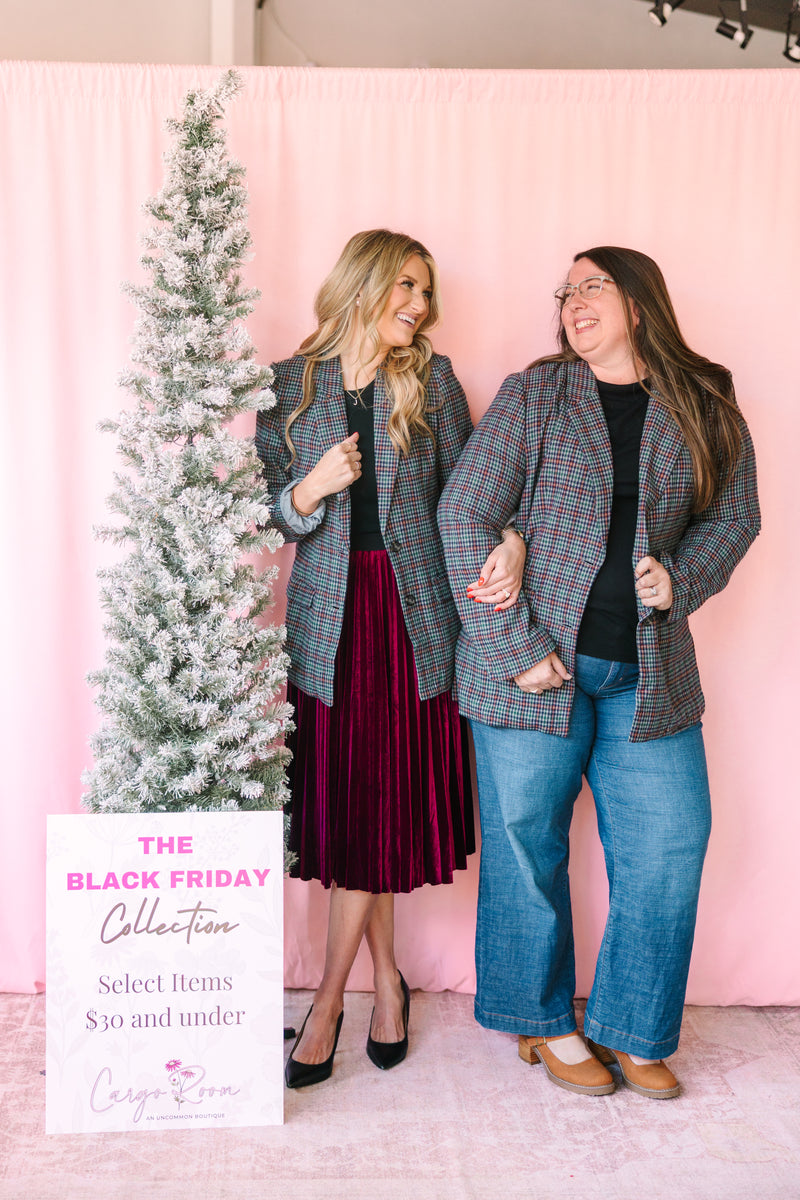 Navy Houndstooth Blazer