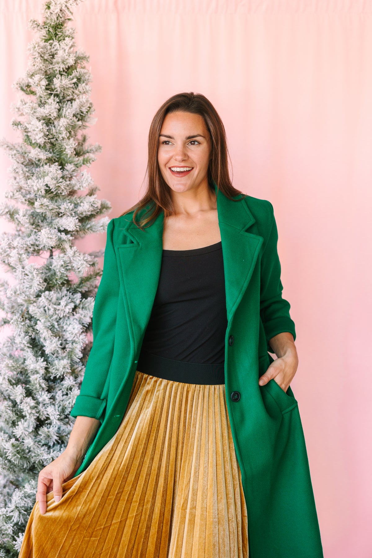 Green Longline Coat