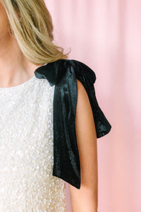 Cream Sequin Bubble Dress