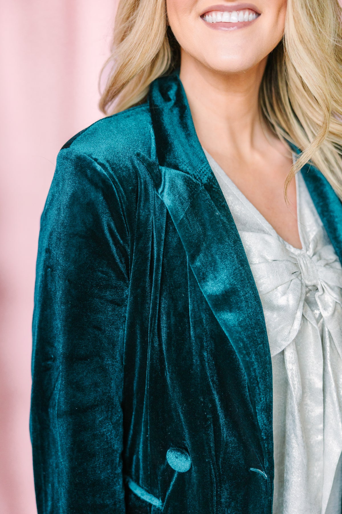 Teal Velvet Blazer