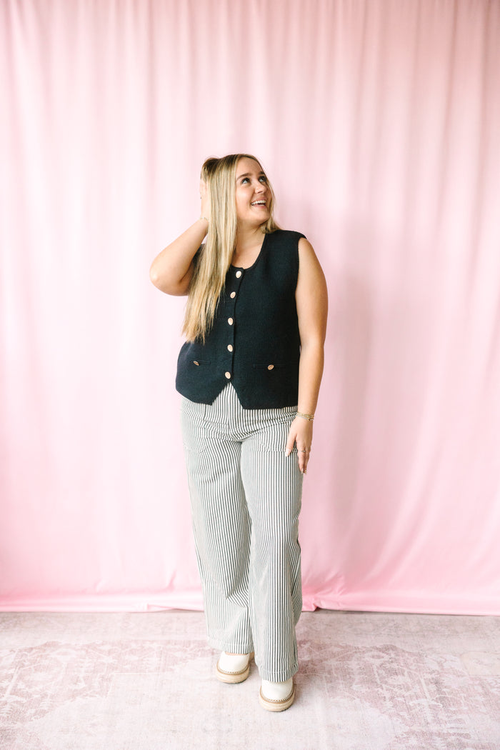 Mocha Pinstripe Pant