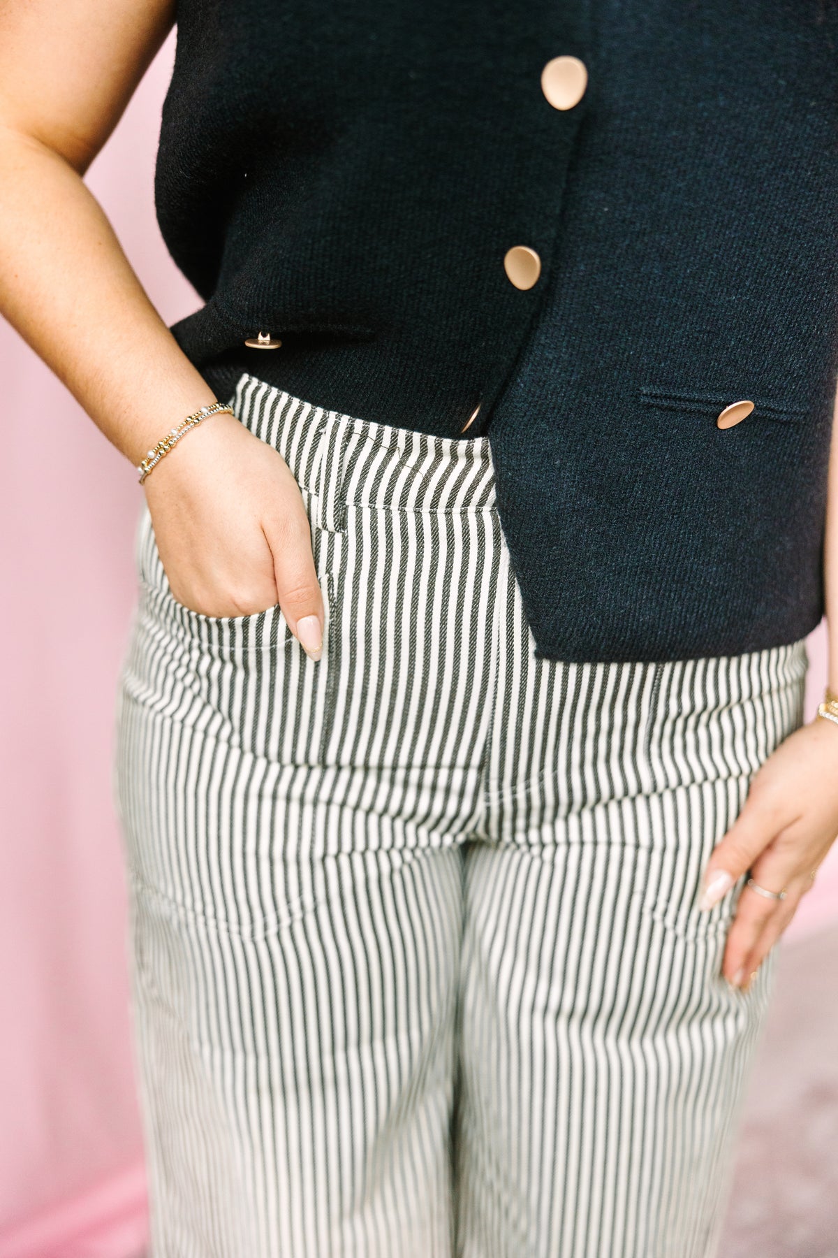Mocha Pinstripe Pant