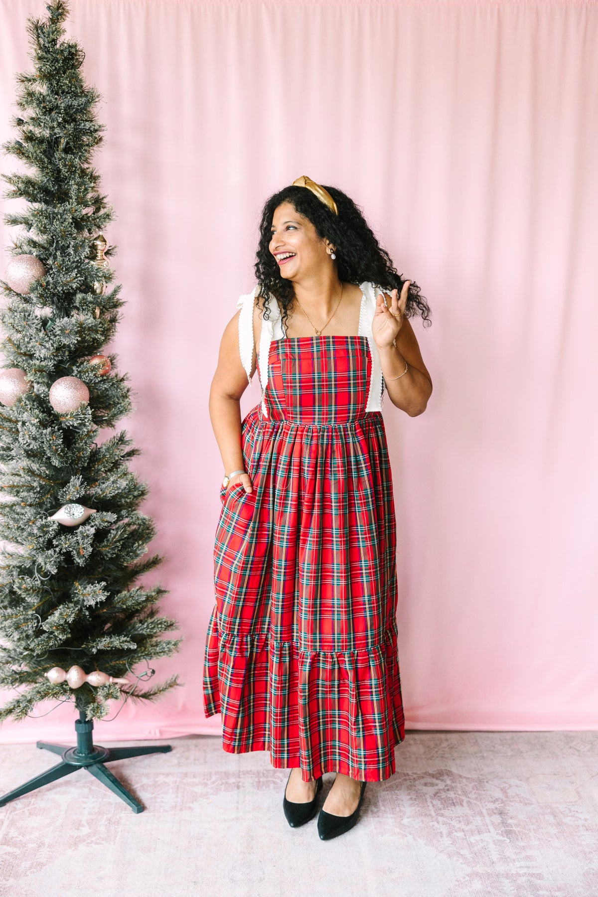 Red Christmas Tie-Shoulder Dress