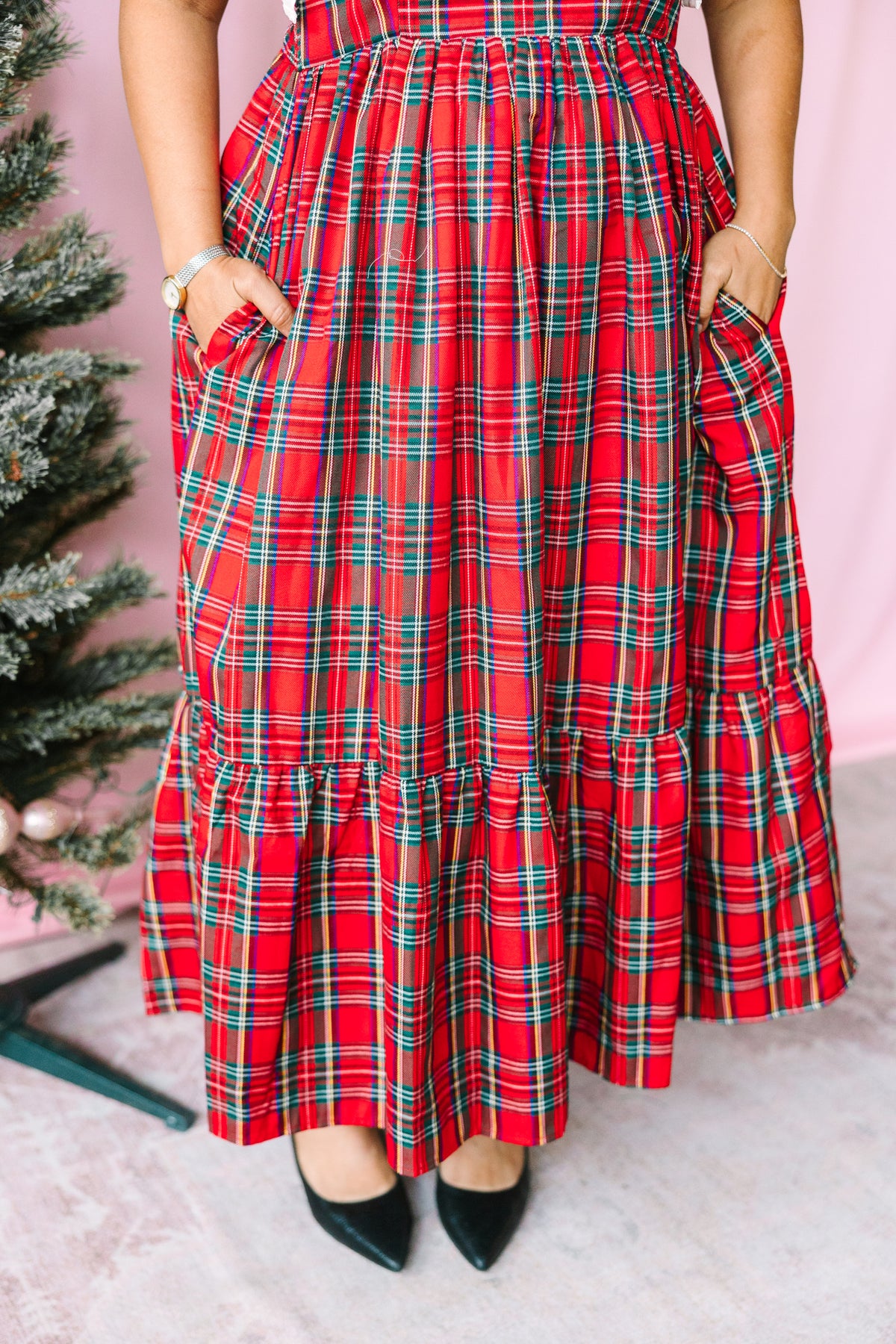 Red Christmas Tie-Shoulder Dress