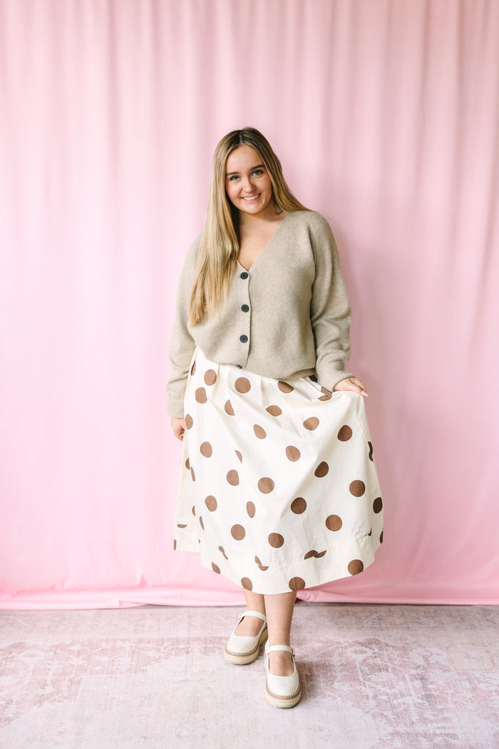 Polka Dot Midi Skirt