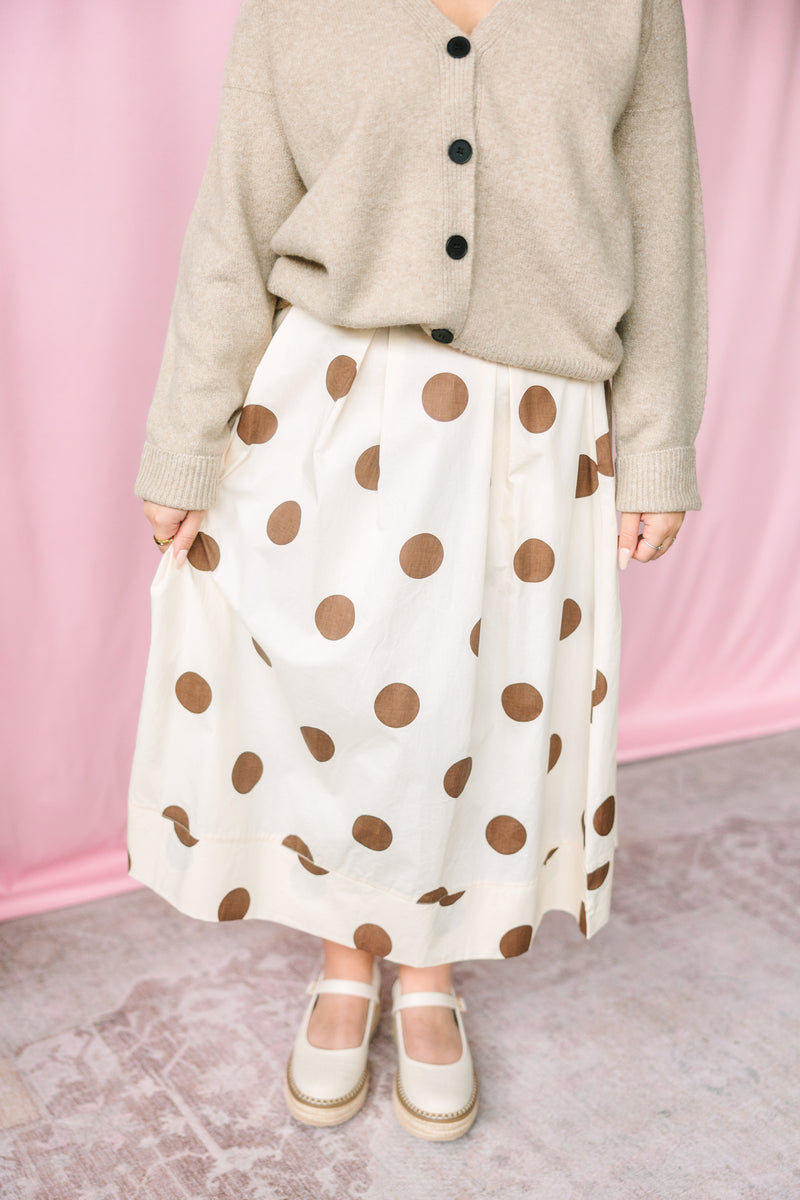 Polka Dot Midi Skirt