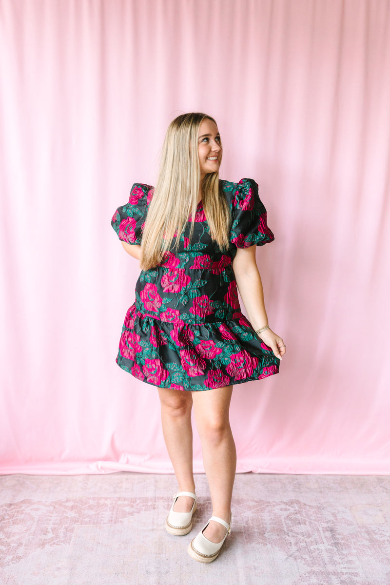 Emerald May Tiered Jacquard Mini