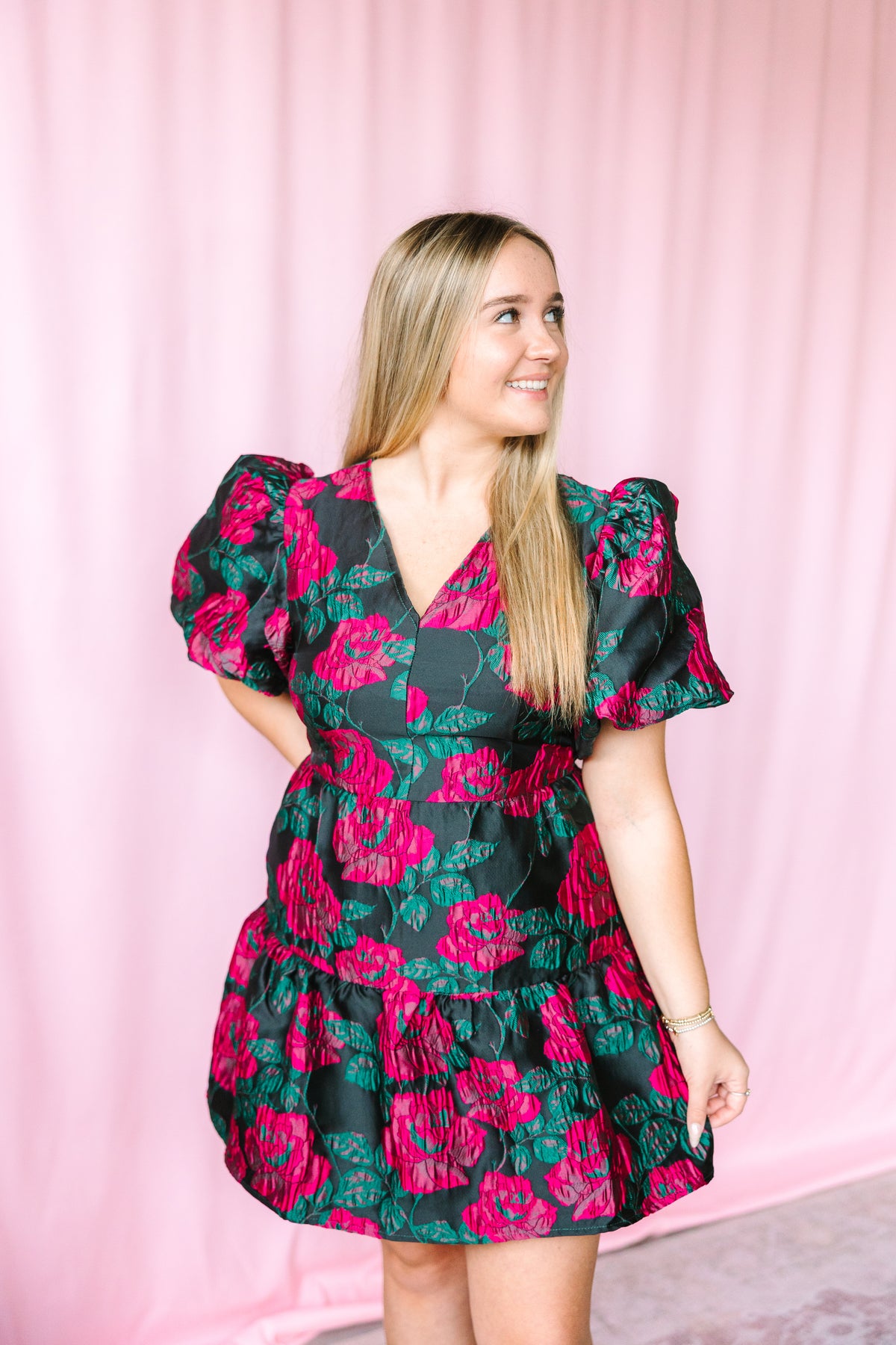 Emerald May Tiered Jacquard Mini