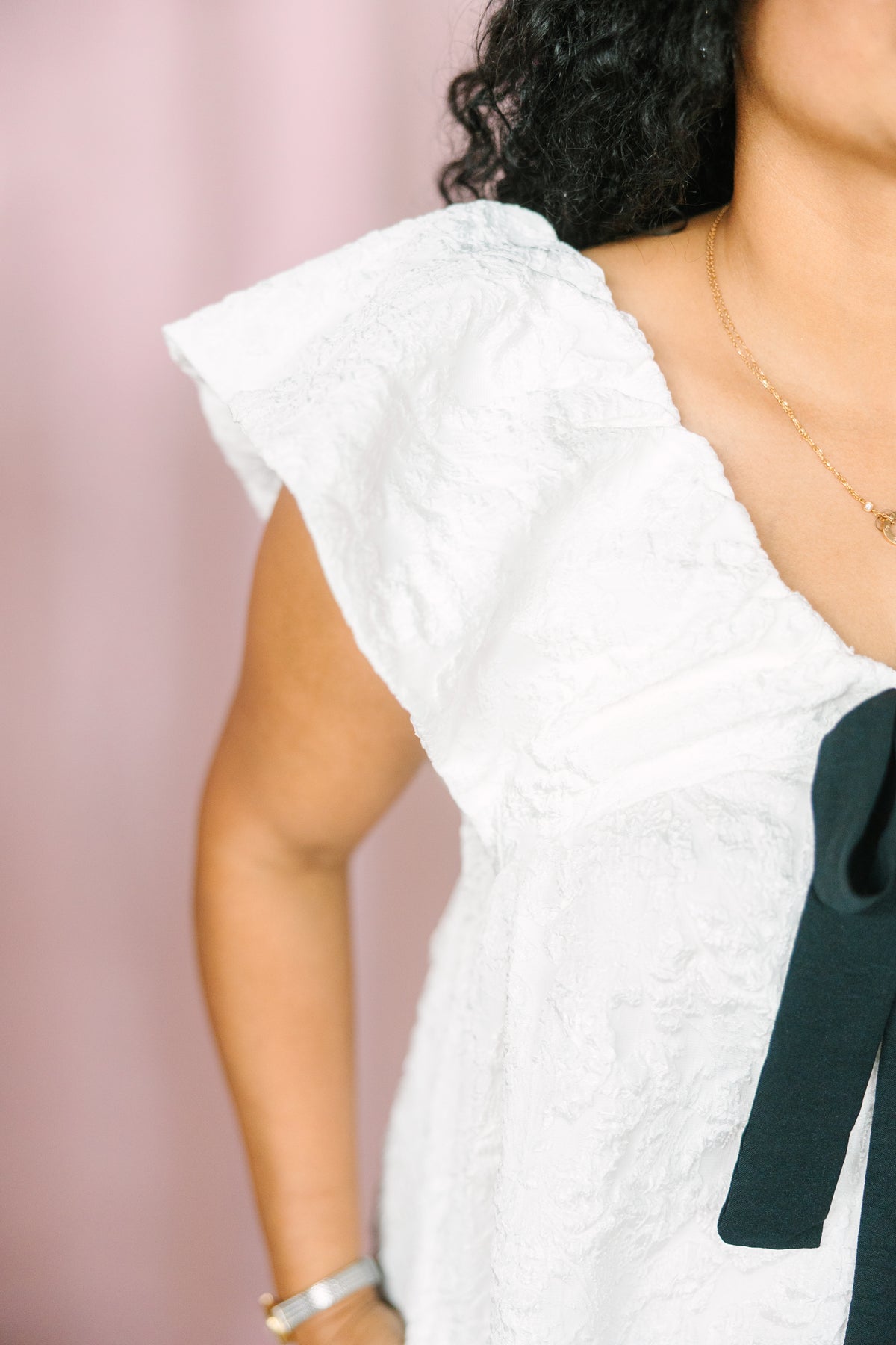 White Floral Textured Mini Dress