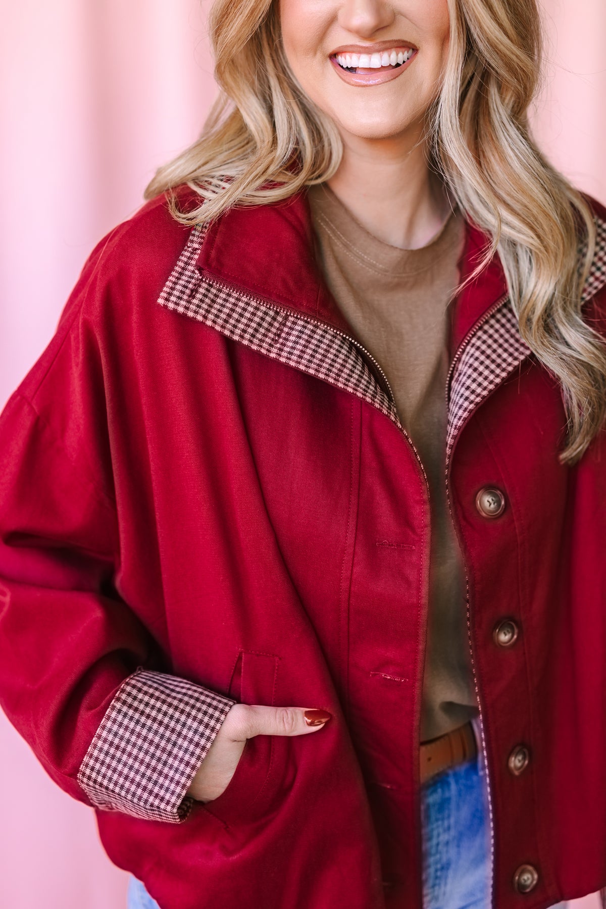 Houndstooth Contrast Coat