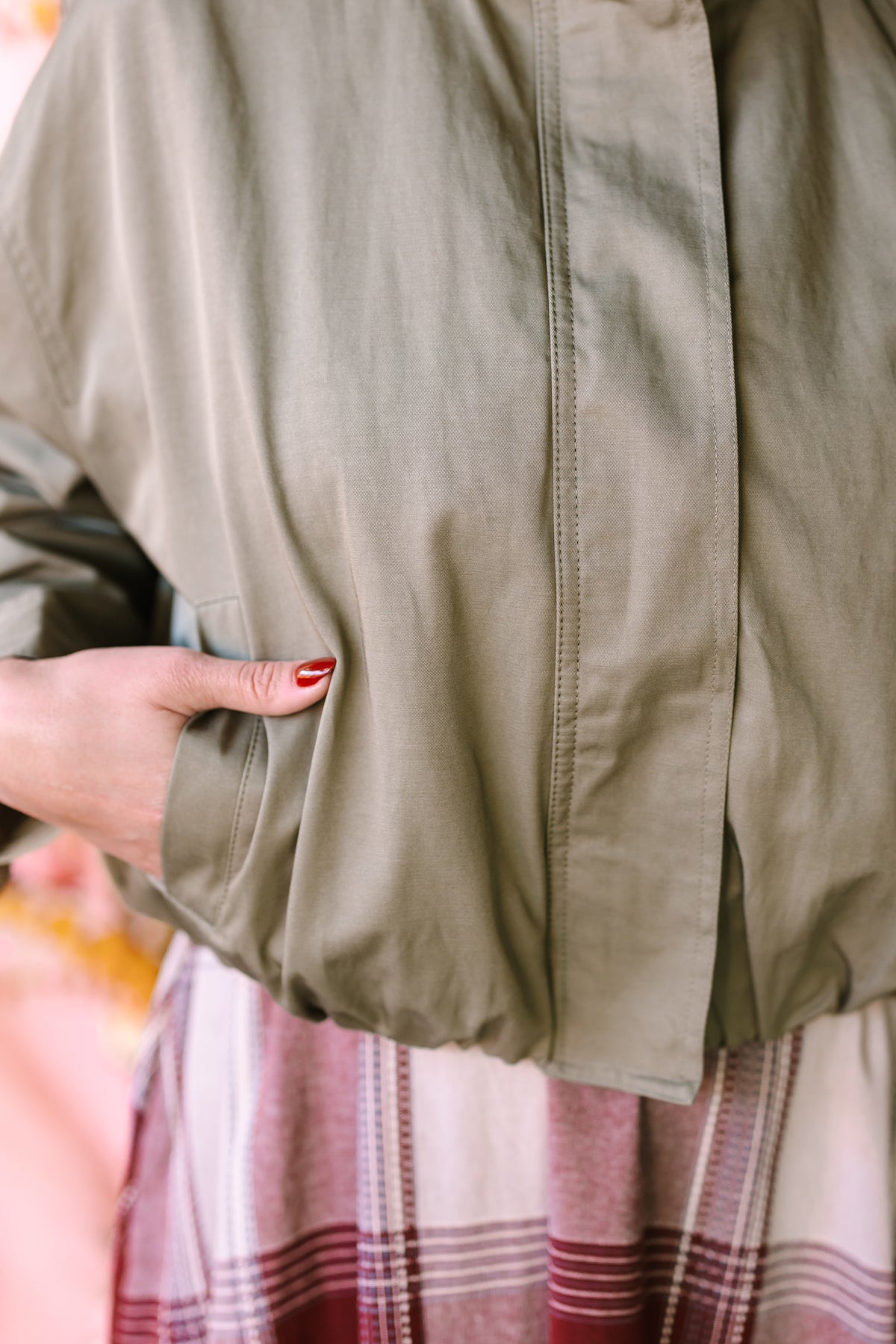 Olive Mock Neck Jacket