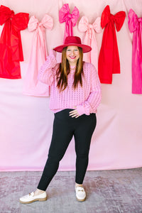 Pink Crochet Sweater Top