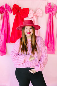 Pink Crochet Sweater Top