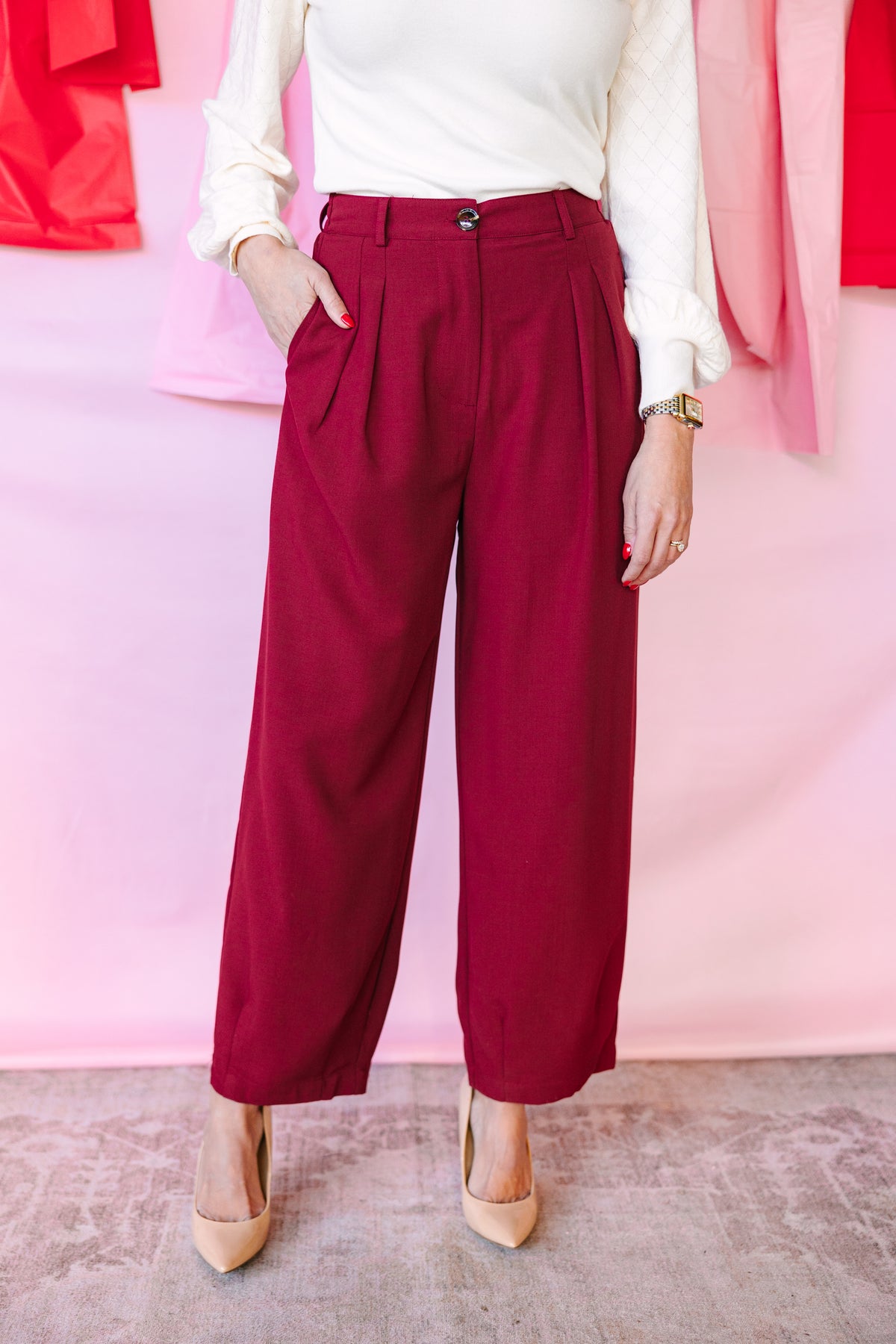 Wine Colored Trouser