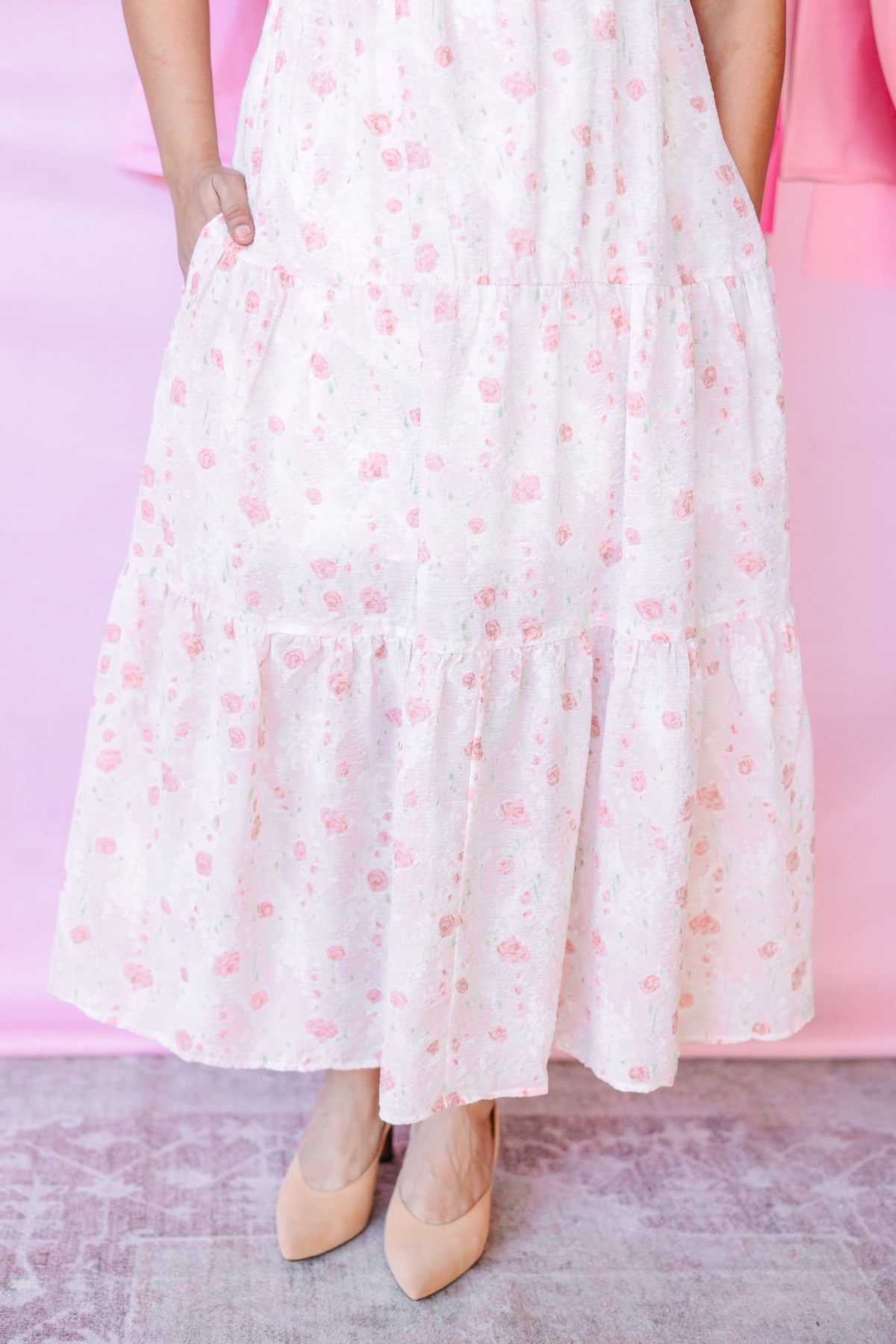 Blush Rose Puff Sleeve Maxi